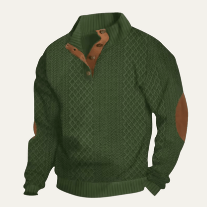 Relaxed Cable-Knit Button-Front Cardigan - Harren Cole