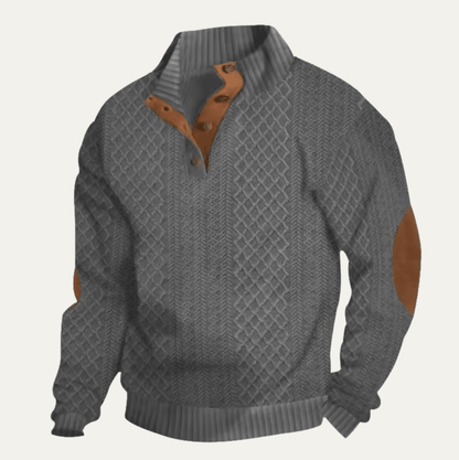 Relaxed Cable-Knit Button-Front Cardigan - Harren Cole