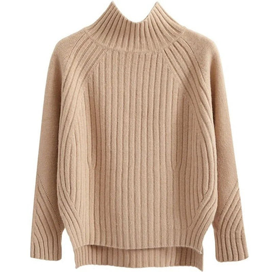 Ribbed Turtleneck Sweater Knit Pullover - Harren Cole