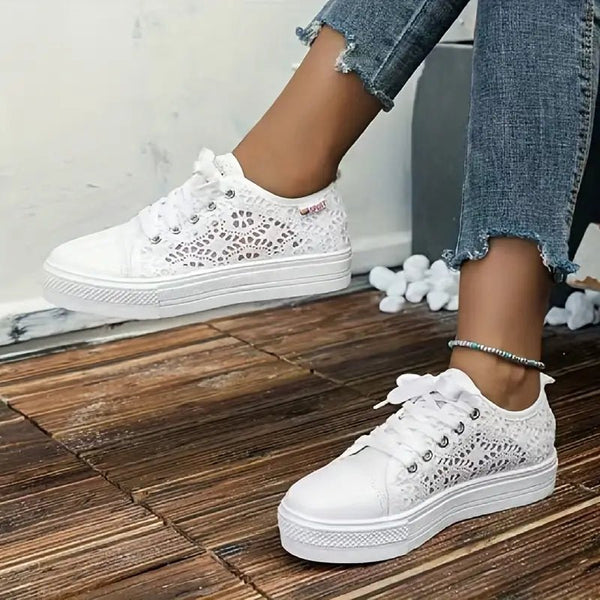 Rosmarie - Damen - Spitzen - Plattform - Sneaker - Livezo