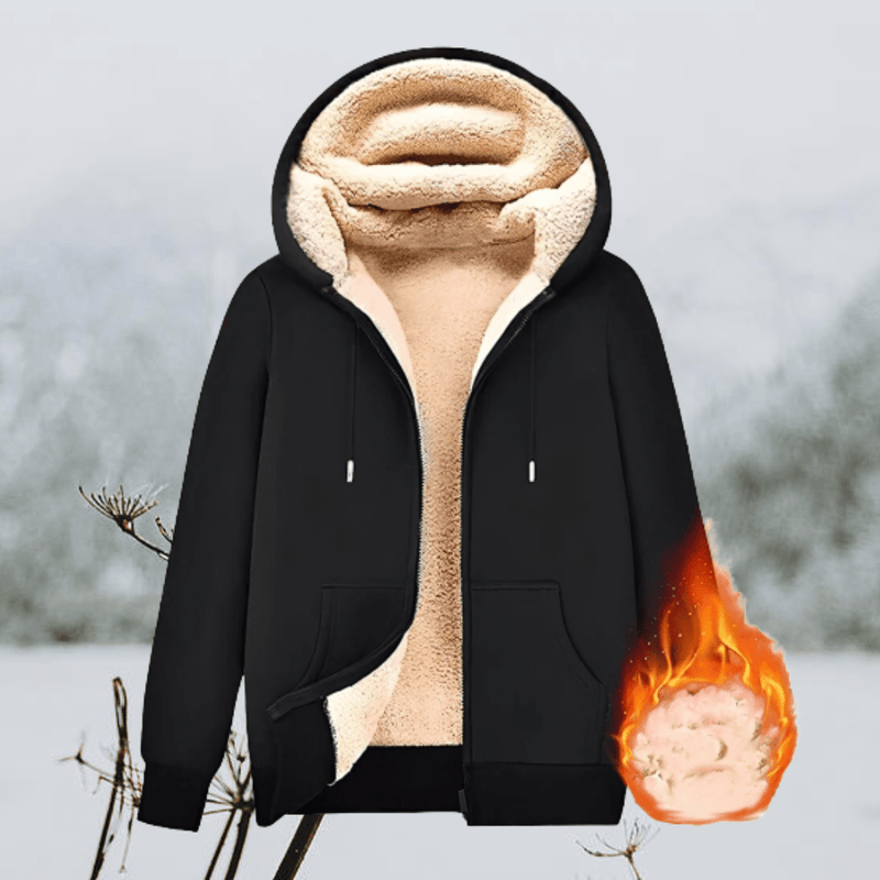 Sam - Kuschelige Unisex - Lammfell - Kapuzenjacke - Livezo