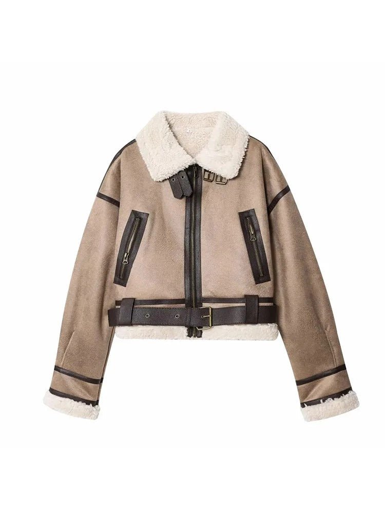 Samt Kurzjacke mit Reißverschlussdetail - Livezo