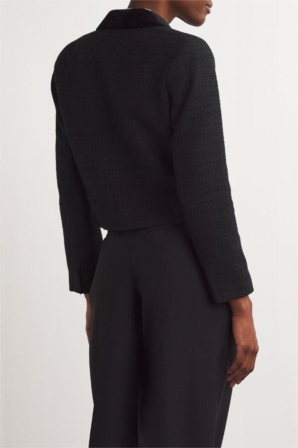 Samtblazer mit Metallknopf - Details - Livezo