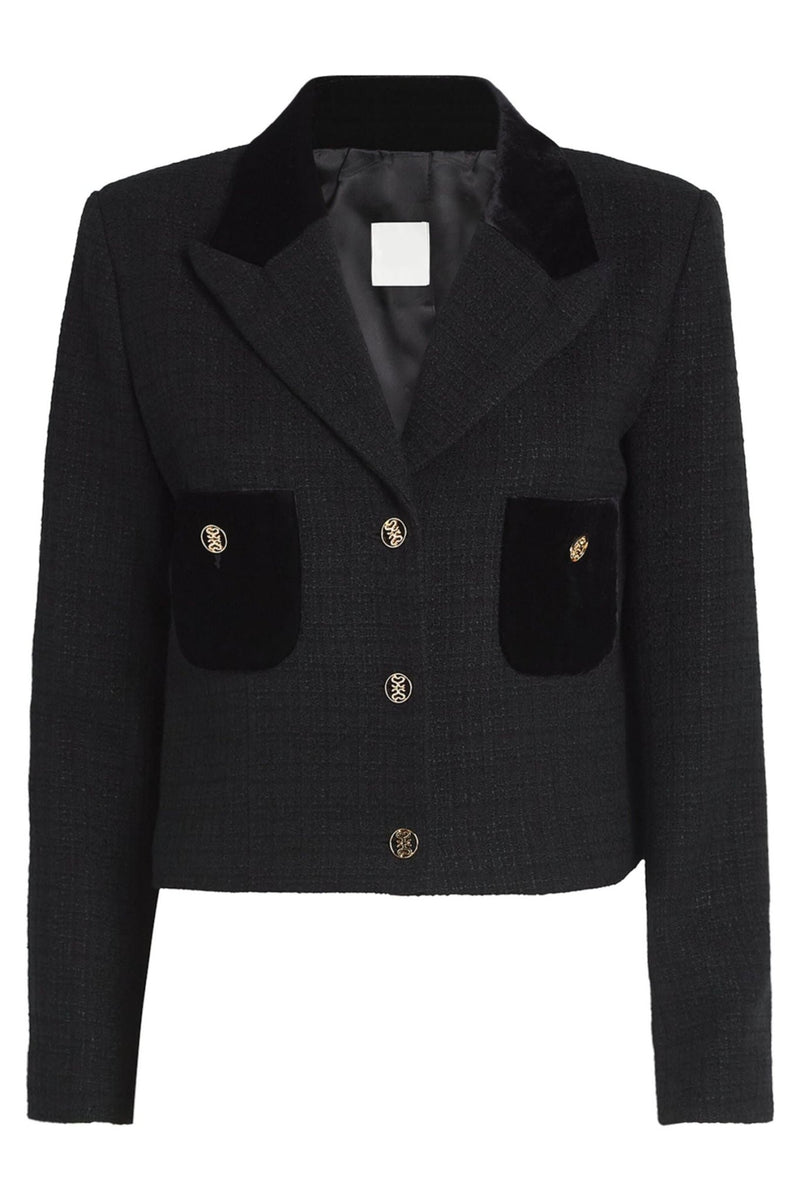 Samtblazer mit Metallknopf - Details - Livezo