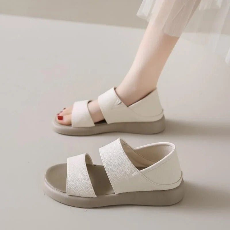 Sandalen aus echtem Leder mit dicker Sohle zum Hineinschlüpfen für jeden Tag - Livezo