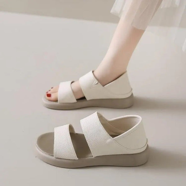 Sandalen aus echtem Leder mit dicker Sohle zum Hineinschlüpfen für jeden Tag - Livezo