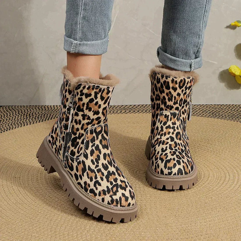 Schicke Stiefeletten mit Leopardenmuster für trendige Outfits - Livezo