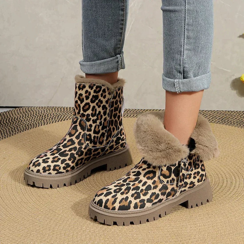Schicke Stiefeletten mit Leopardenmuster für trendige Outfits - Livezo