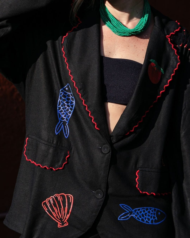 Schicker Blazer mit Hummerprint für Küstenstil - Livezo