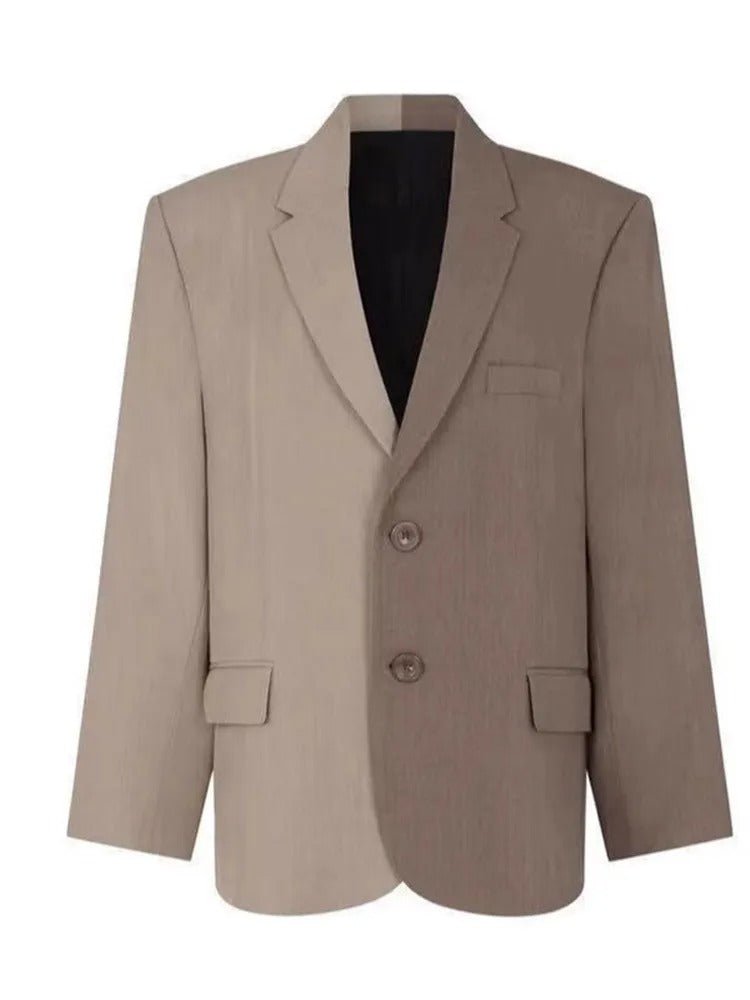 Schicker Boyfriend - Blazer mit Kontrastfarbe und weitem Bein - Hosen - Set - Livezo