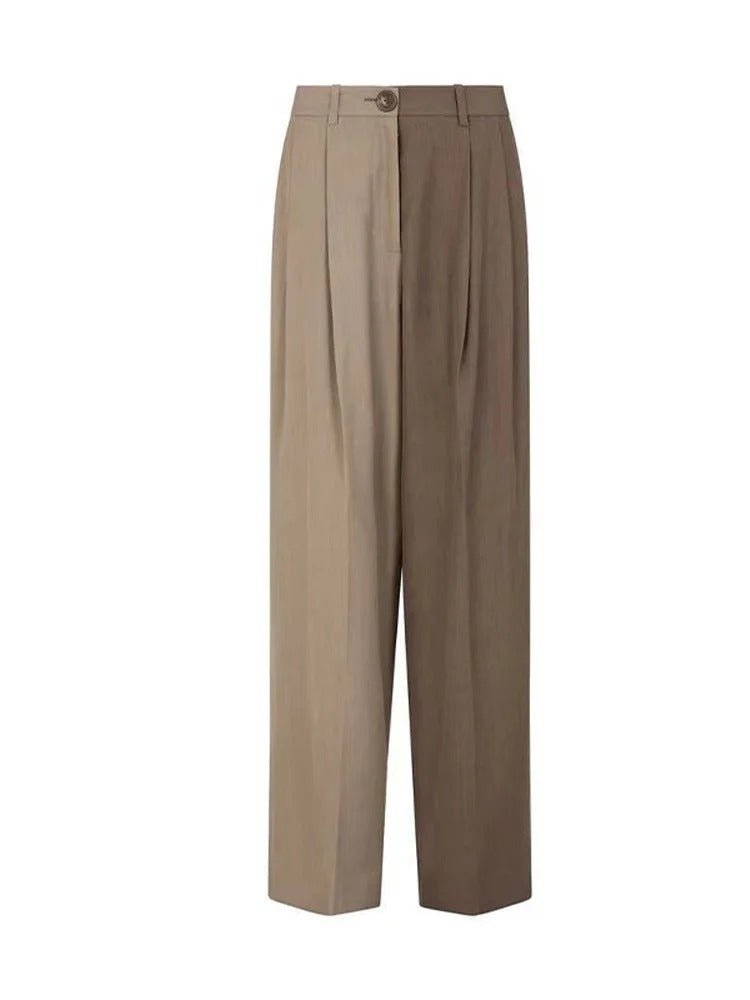 Schicker Boyfriend - Blazer mit Kontrastfarbe und weitem Bein - Hosen - Set - Livezo