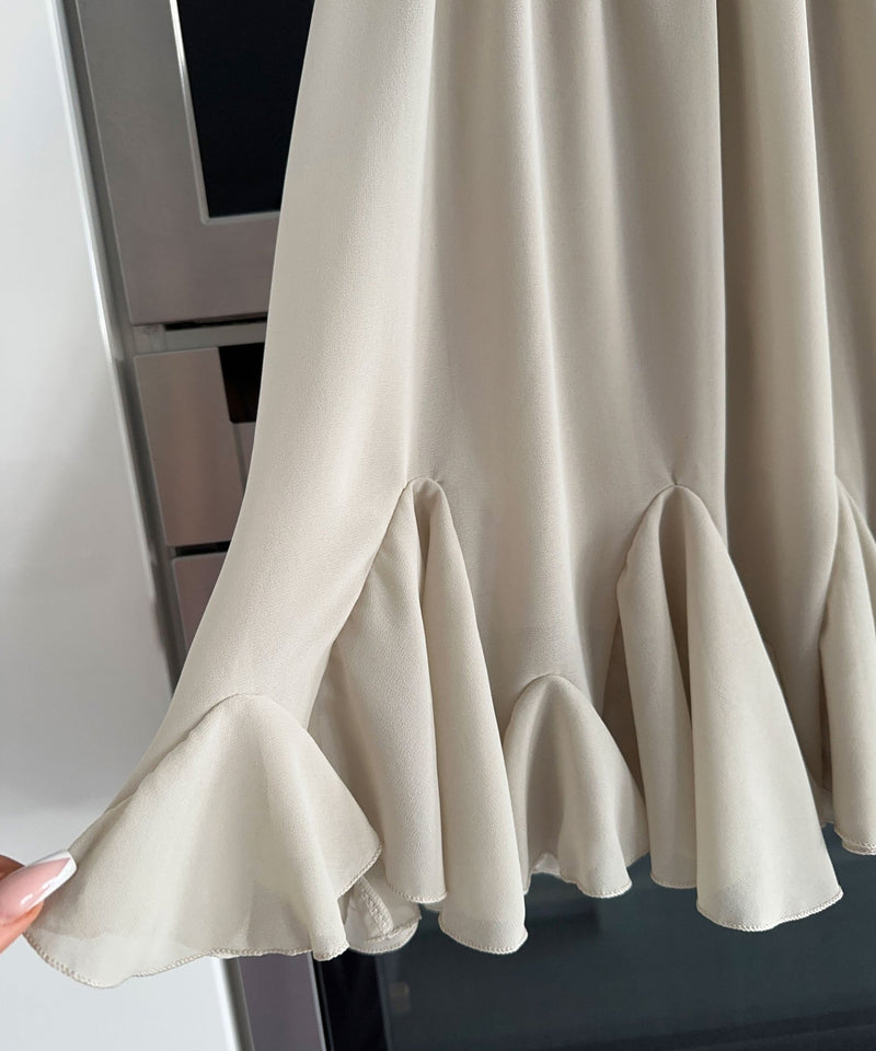 Schickes Beige Rocker - inspiriertes Kleid - Livezo