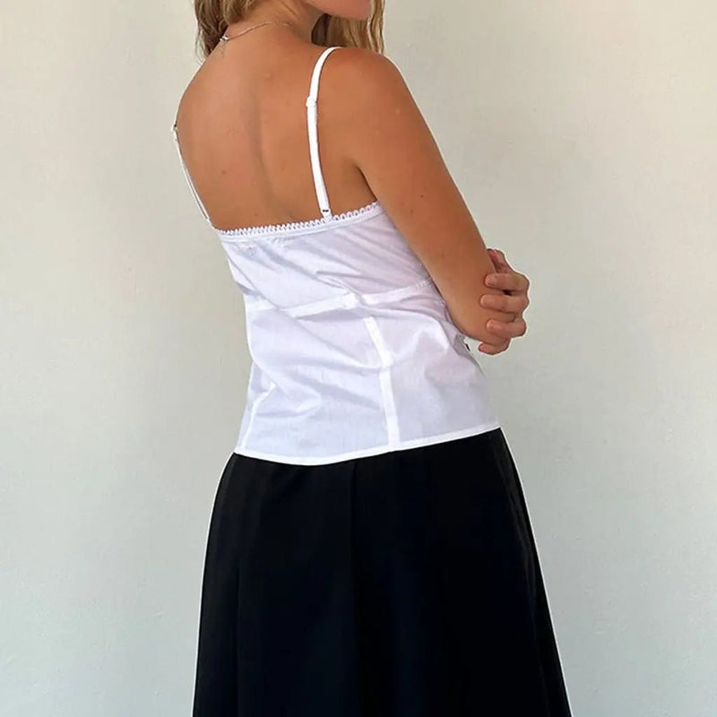 Schickes Crop - Top mit V - Ausschnitt und verstellbarer Schleife - Livezo