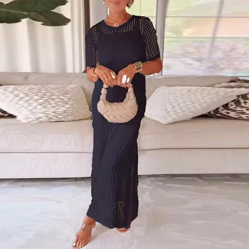 Schickes zweiteiliges Kleid mit Ausschnitten und rundem Ausschnitt - Livezo