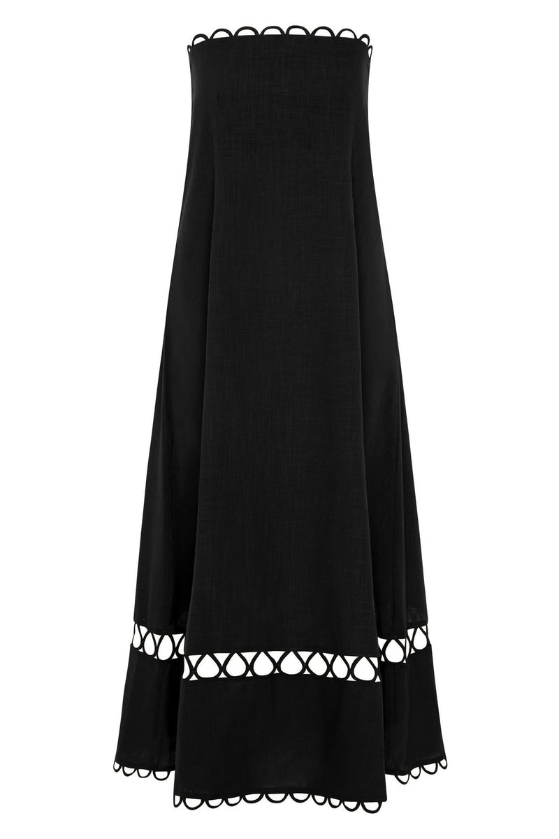 Schwarzes Ärmelloses Gina Kleid - Livezo