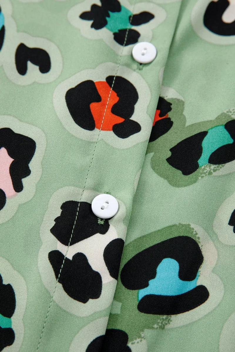 Set mit Leopardenmuster: Oberteil mit Kragen und Hose - Livezo