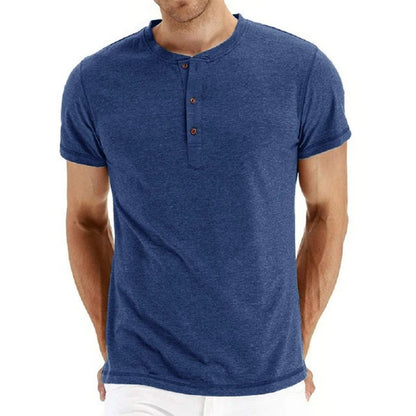 Slim Fit Cotton Henley T-Shirt - Harren Cole