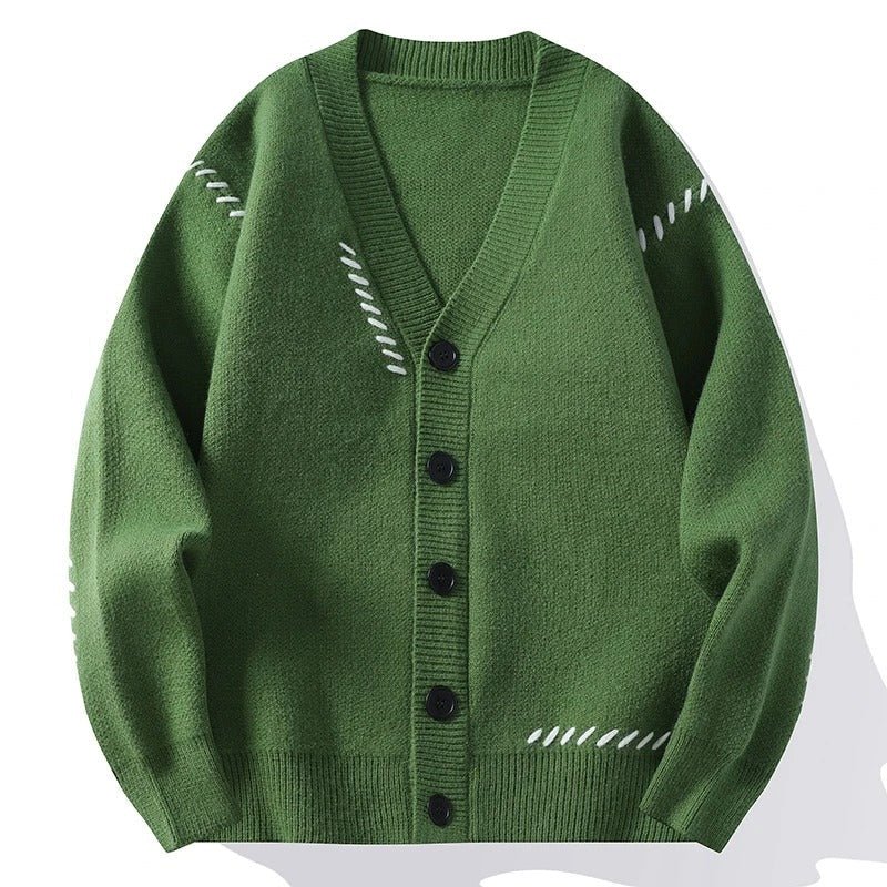 Soft Cardigan with Decorative Stitching - Harren Cole