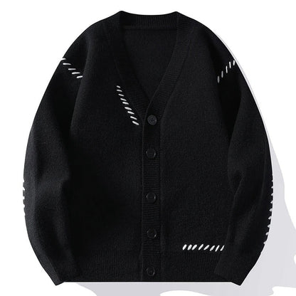 Soft Cardigan with Decorative Stitching - Harren Cole