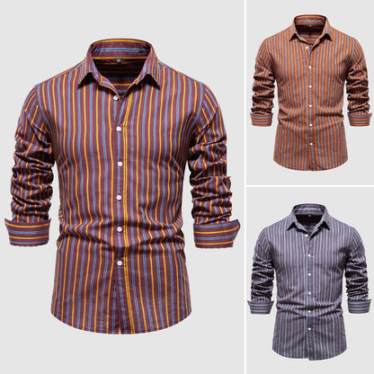 Striped Long Sleeve Casual Shirt for Men - Harren Cole