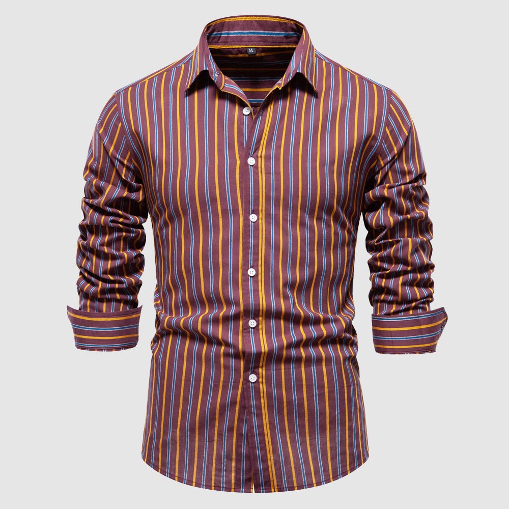Striped Long Sleeve Casual Shirt for Men - Harren Cole