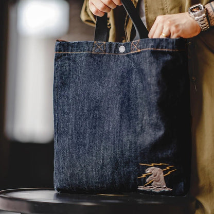 Vintage Denim Shoulder Tote - Harren Cole