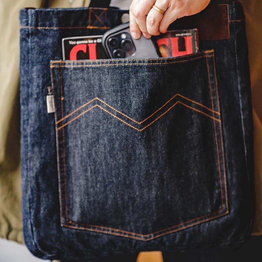 Vintage Denim Shoulder Tote - Harren Cole
