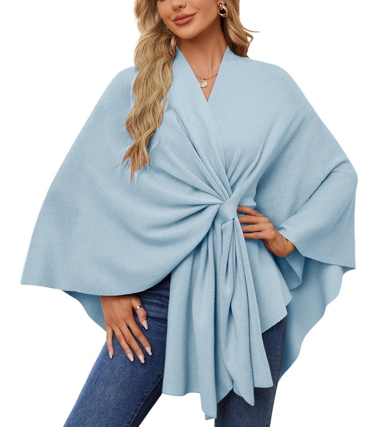 Weicher eleganter Schal - Poncho für gemütlich - schicke Lagenlooks - Livezo