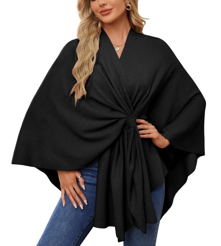 Weicher eleganter Schal - Poncho für gemütlich - schicke Lagenlooks - Livezo