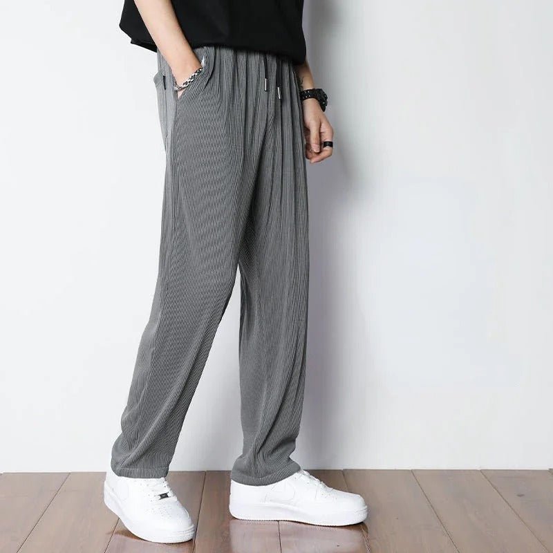 Wide Cut Textured Lounge Pants - Harren Cole