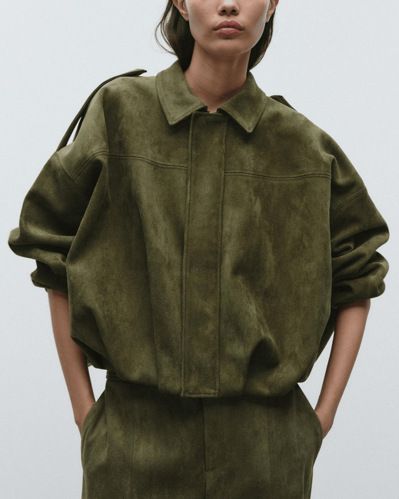 Wildleder - Bomberjacke für Damen - Livezo