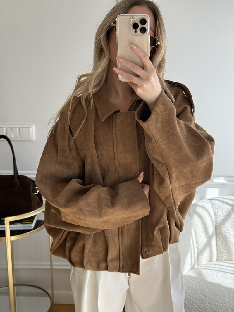 Wildleder - Bomberjacke für Damen - Livezo