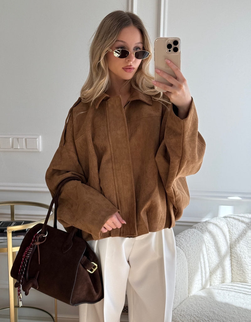 Wildleder - Bomberjacke für Damen - Livezo