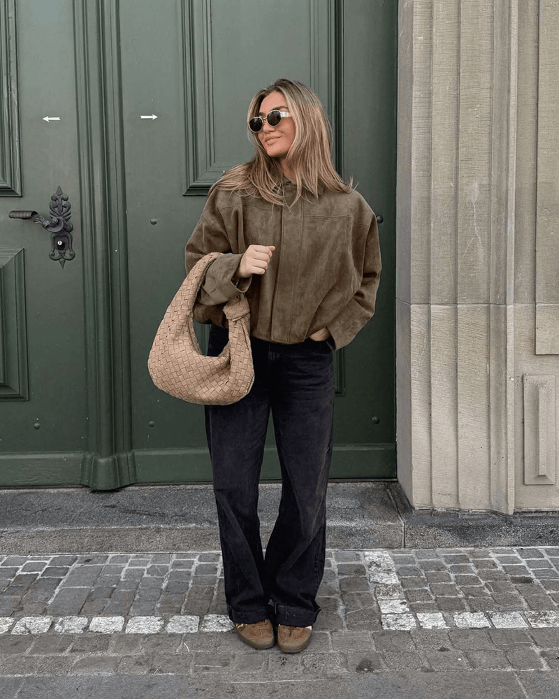 Wildleder - Bomberjacke für Damen - Livezo