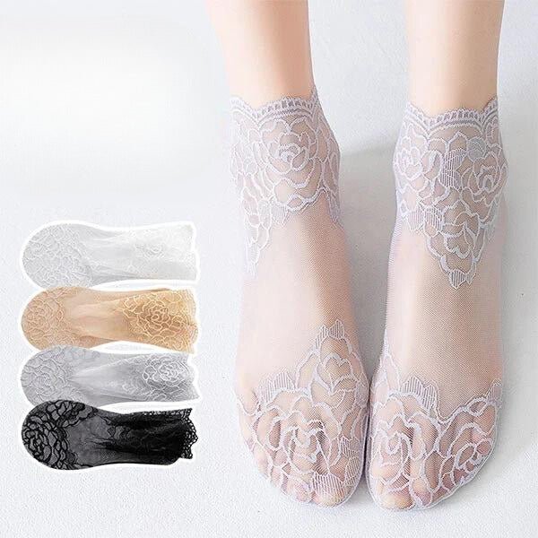 Yasmin - Fashion Rose Spitzen - Socken - Livezo
