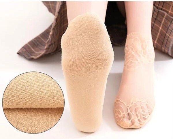 Yasmin - Fashion Rose Spitzen - Socken - Livezo