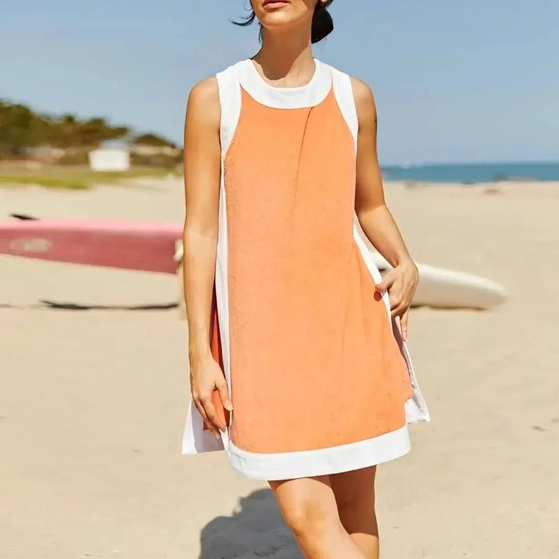 Zweiteiliges Colorblock Lounge - Set mit ärmelligem Top und Shorts - Livezo