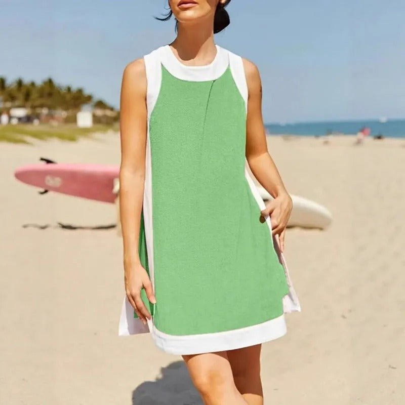 Zweiteiliges Colorblock Lounge - Set mit ärmelligem Top und Shorts - Livezo